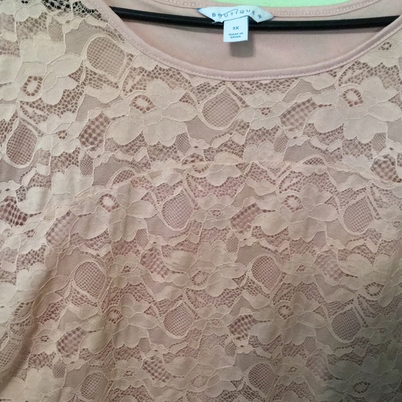 Boutique + Short Sleeve Lace Blouse - Picture 3 of 3